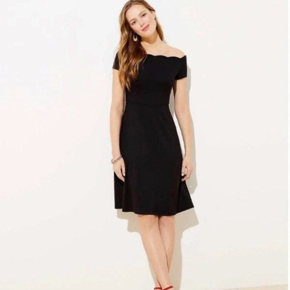 NWT Loft Scalloped Off The Shoulder Flare Dress